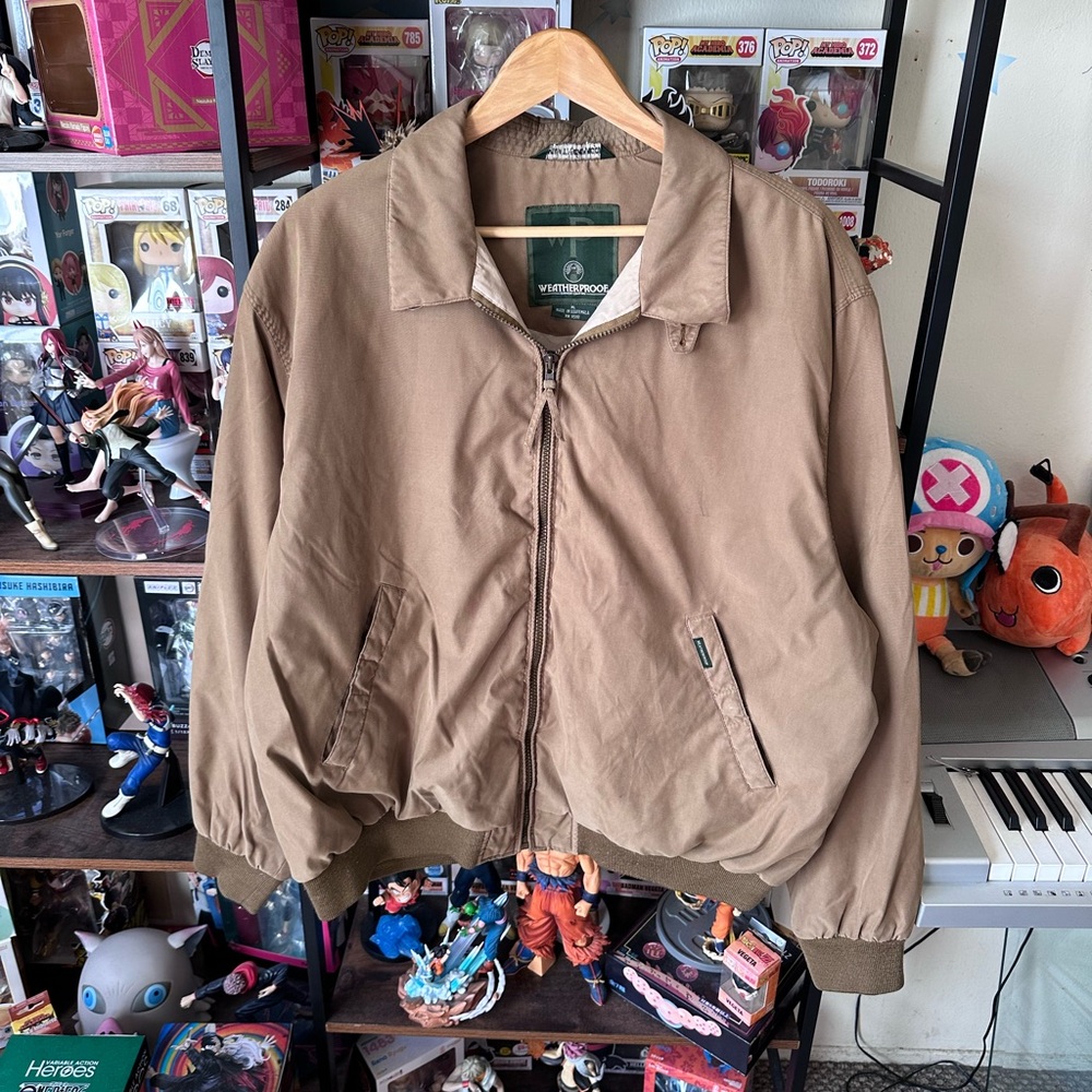 Vintage Weatherproof Garment Co Tan Beige Harrington Jacket Men’s XL